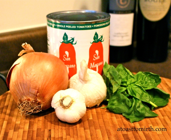 Ingredients for a simple, yet delicious pomodoro