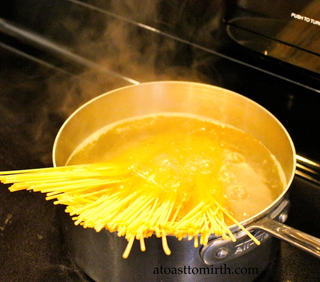 Home stretch...boiling pasta.